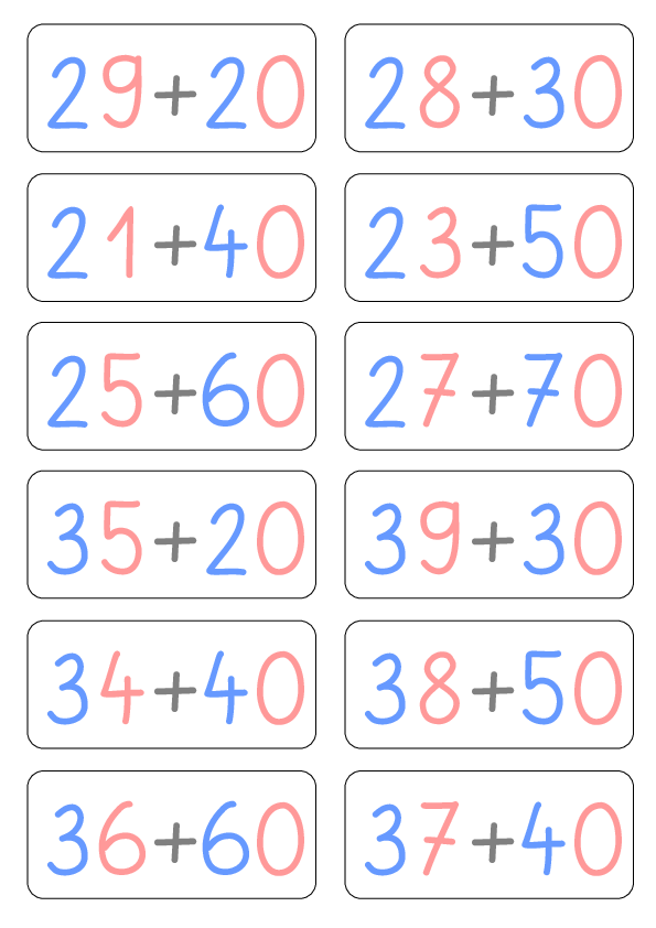Aufgabenkarten zum Rechnen mit Zehnerzahlen (2)